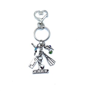 Swimming Keychain Bag Charm Swimmer May Be Personalized