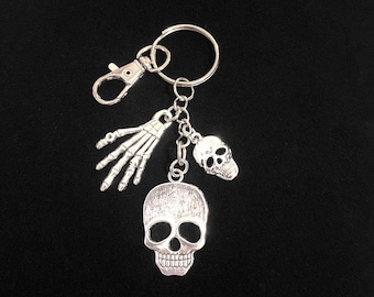 Skull Keychain Bag Charm Skeleton Hand