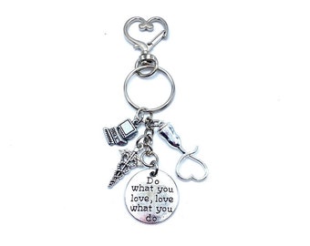 Diagnostic Medical Sonographer Keychain Bag Charm Sonography Ultra Sound Tech