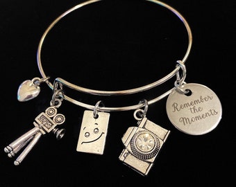 Photographer Bracelet Remember The Moments Camera Charms May Be Personalized