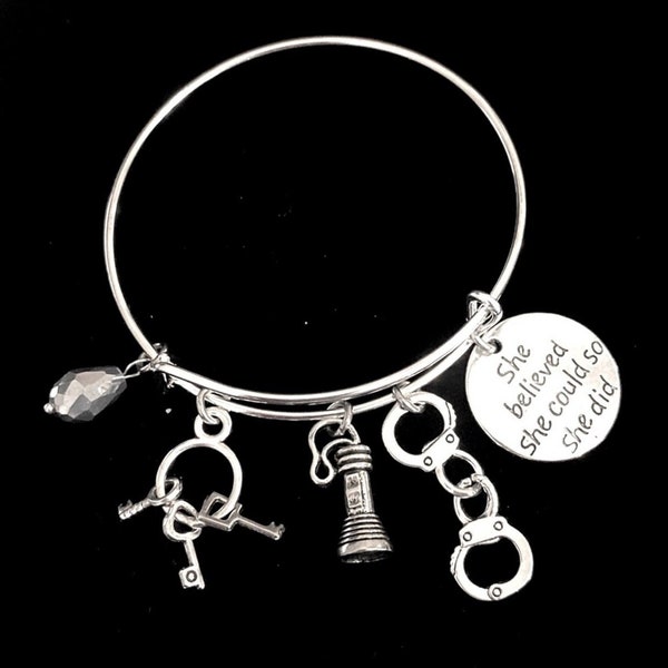 Corrections Officer Bracelet Charm Bangle Promotion Graduation Gift