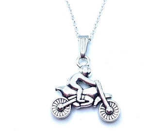 Dirt Bike Rider Necklace Motocross