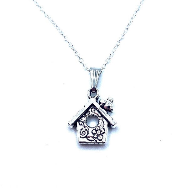 Birdhouse Necklace May Be Personalized