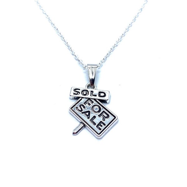Real Estate Agent Necklace Realtor For Sale Sign May Be Personalized