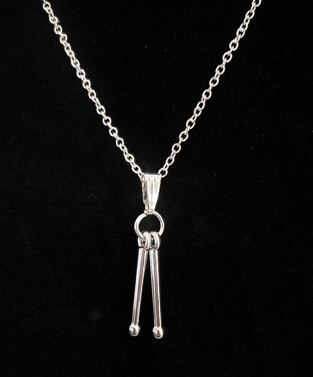 Drum Sticks Necklace May Be Personalized Drummer Rock Music Etsy