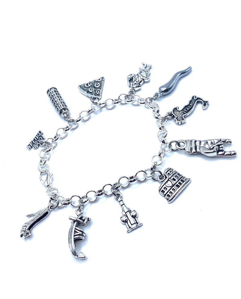 Italy Charm Bracelet Italian Themed Charms Etsy