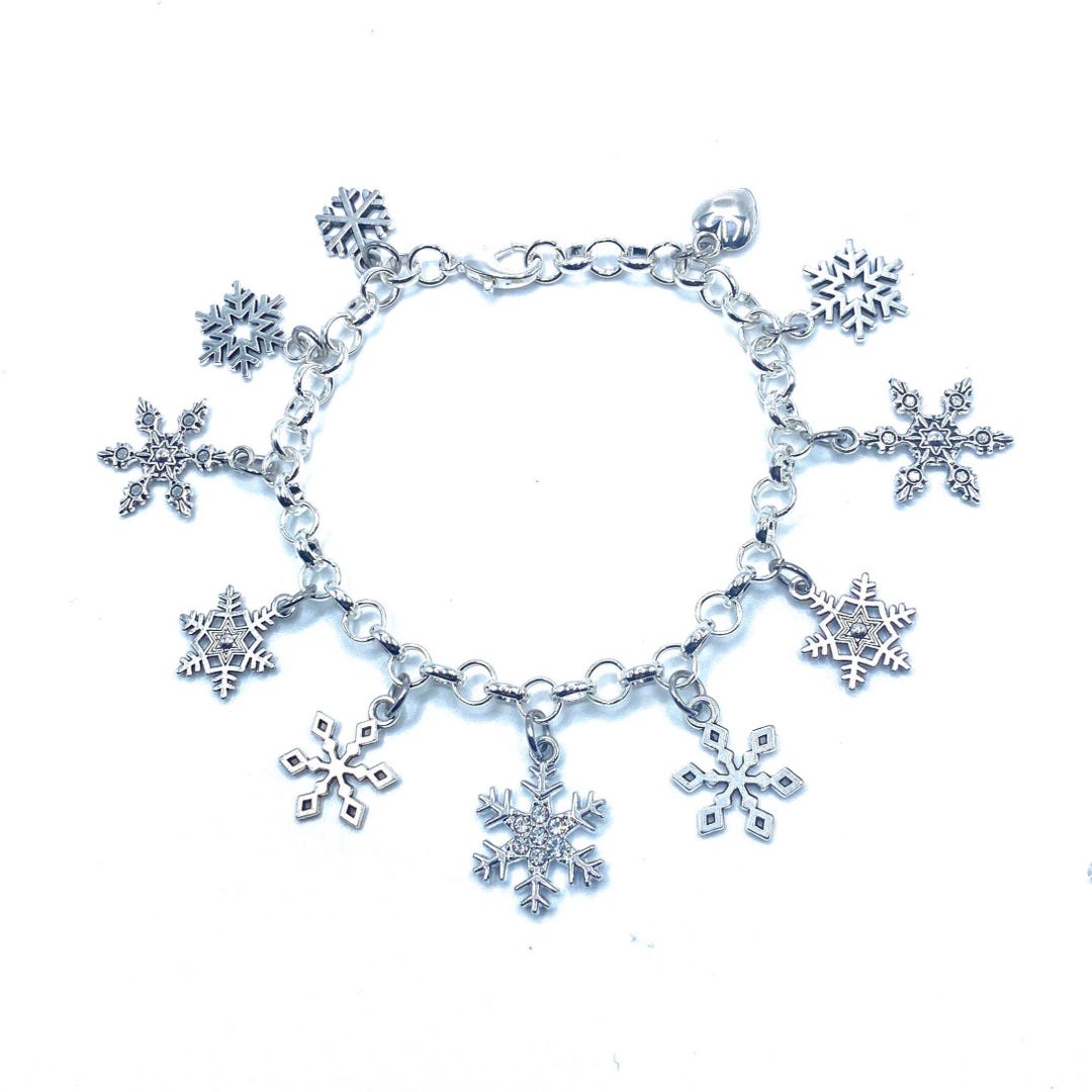 Snowflake Charm Bracelet Winter - Etsy