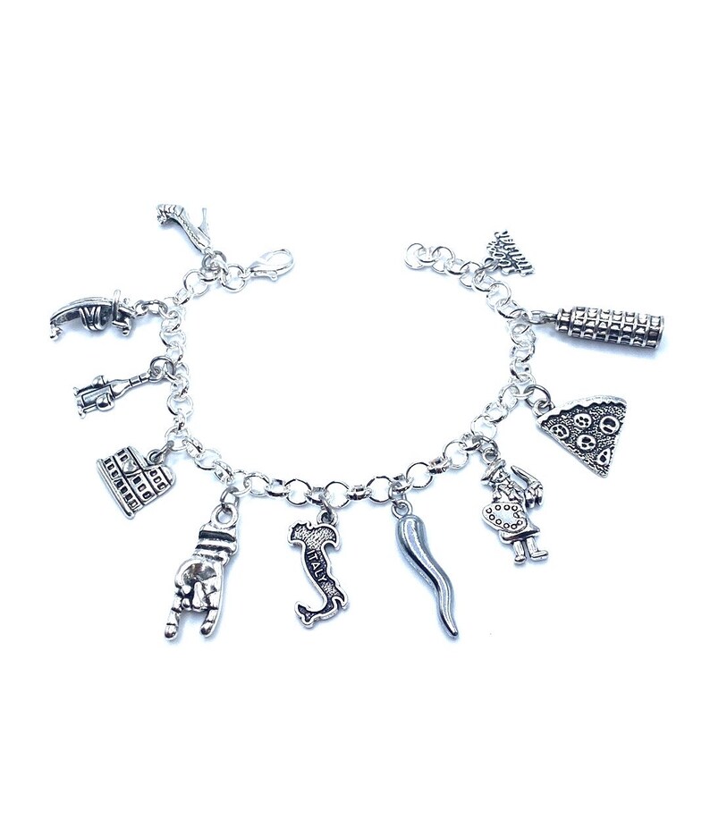 Italy Charm Bracelet Italian Themed Charms Etsy