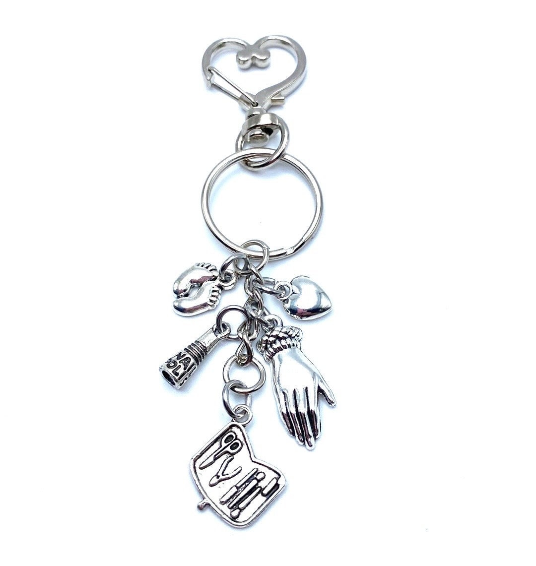 Love Pendant and Chain Nail Art Jewellery Decoration 