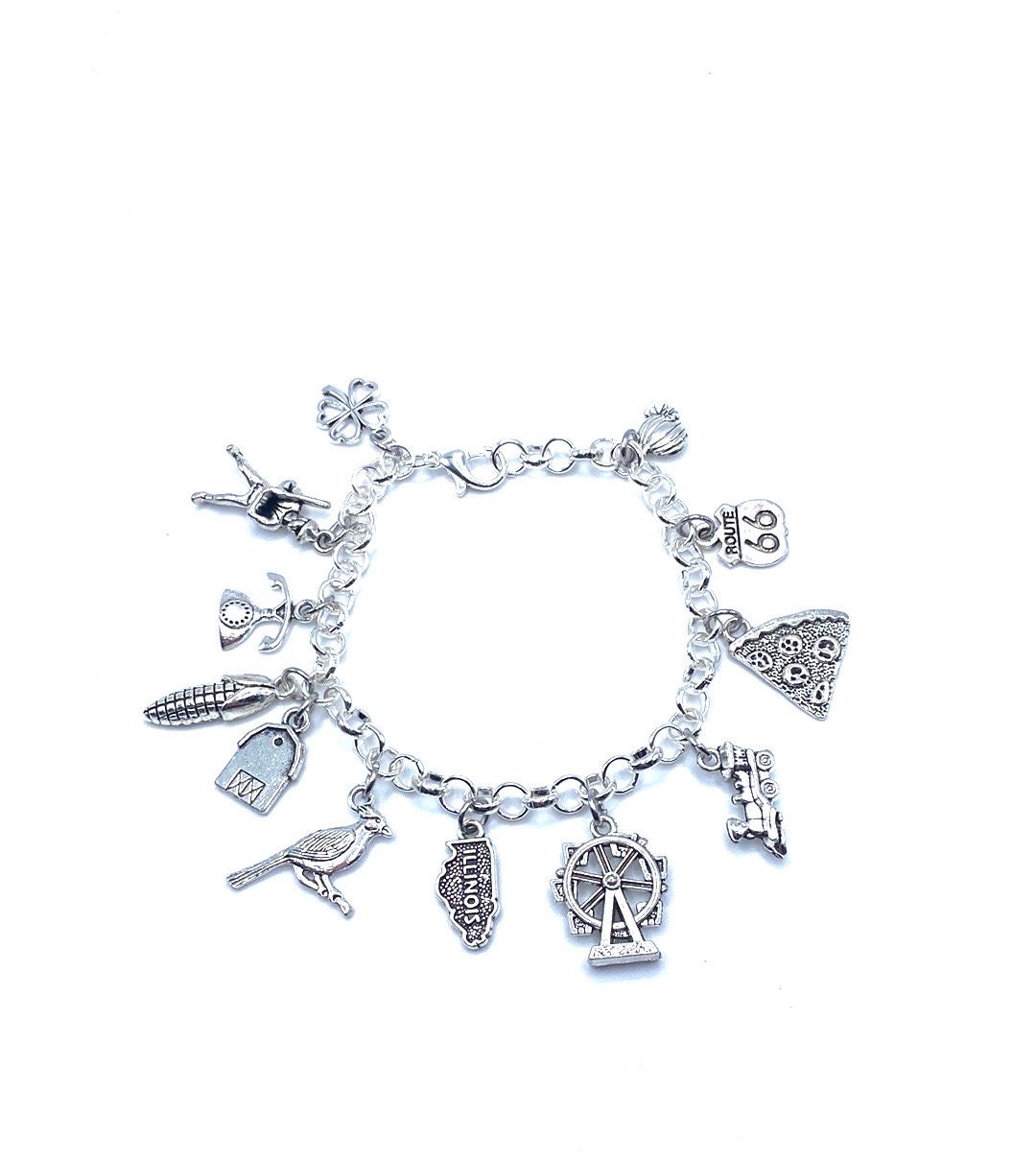 Illinois Charm Bracelet Chicago State Theme