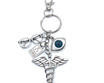 Optometrist Keychain Bag Charm Eye Doctor Charms