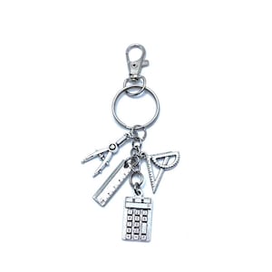 Math Teacher Keychain Bag Charm Architect Geometry