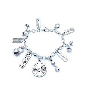 Physical Fitness Charm Bracelet Personal Trainer Weight Lifting Gym Motivation