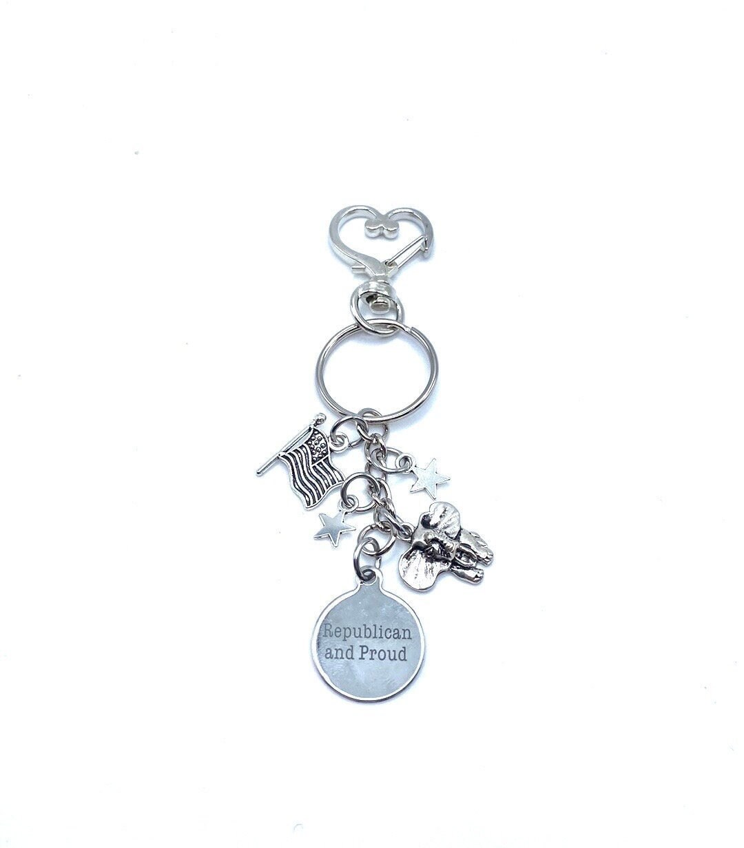 Republican Keychain Bag Charm Political Politics Elephant GOP - Etsy