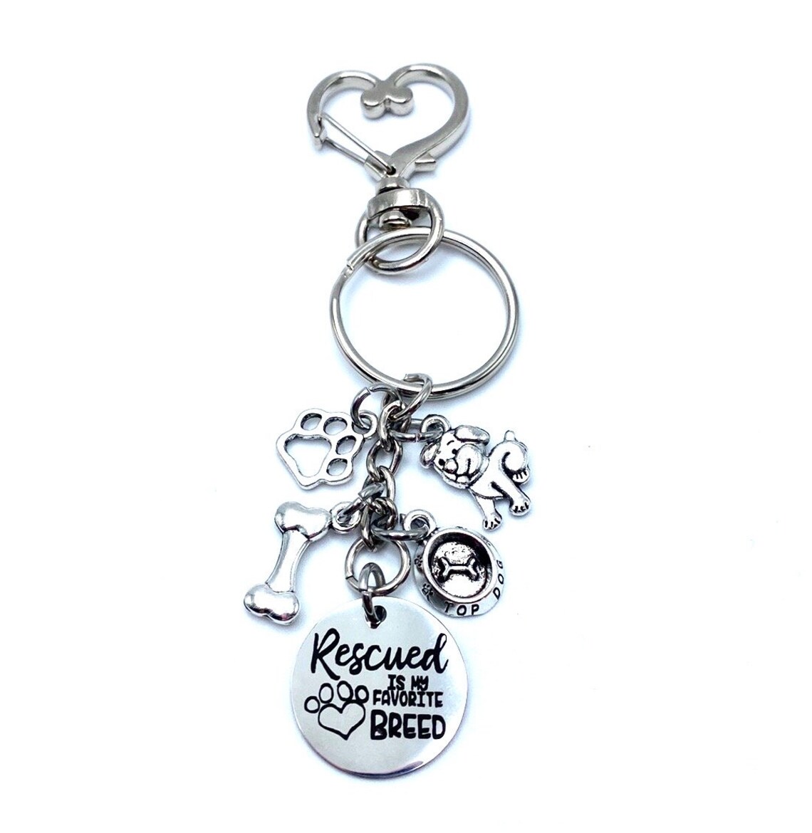 Rescued is My Favorite Breed Keychain Purse Charm Dog Rescue - Etsy