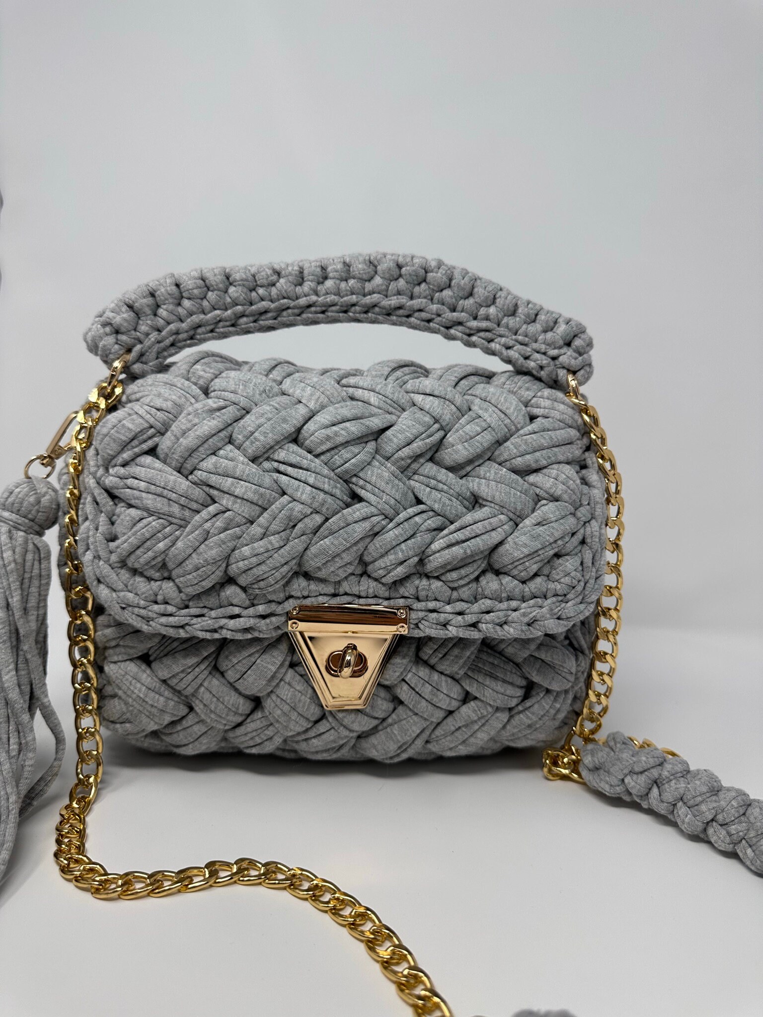 ハンドバッグ 8 by YOOX RECYCLED POLYESTER PYRAMID KNIT HANDBAG 8 By YOOX RECYCLED POLYESTER PYRAMID KNIT HANDBAG | Orange