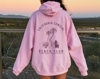 Sweat à capuche California Chemise cowgirl Californie Sweat à capuche cowgirl Sweat à capuche de plage Sweat à capuche de surf Fille de noix de coco Chemises d'été esthétiques