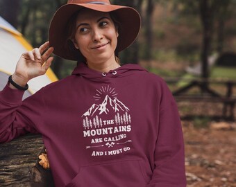 The Mountains Are Calling Hoodie, Adventure Hoodie, Hiking Hoodie, Mountain Hoodie, Nature Hoodie, Camping Hoodie, Camp Hoodie,Forest Hoodie