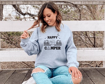Happy Camper Sweatshirt, Adventure Hoodie, Hiking Hoodie, Mountain Hoodie, Nature Hoodie, Camping Hoodie, Camper Hoodie,Camp Life Sweatshirt