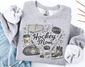 Cute Hockey Mom Crewneck, Hockey Mom Sweatshirt, Rink Life Sweatshirt, Hockey Mom Gift, Cozy Hockey Apparel, Sports Mom Outfit