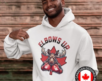 Elbows Up Canada Hoodie, True North Strong and Free, Canadian Hockey Culture, Canada Not for Sale, Canadian Hoodie, Never 51st State