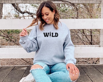 Wild Sweatshirt, Pine Tree Sweatshirt, Evergreen Trees, Wild Sweater, Camping Hiking Shirt ,Gift For Nature Lover, Nature Outdoors, Forest