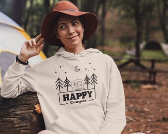 Happy Camper Hoodie, Adventure Hoodie, Hiking Hoodie, Mountain Hoodie, Nature Hoodie, Camping Hoodie, Camper Hoodie, Forest Hoodie,Camp Life