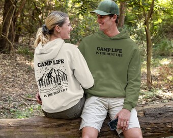 Lagerleben ist das beste Leben Hoodie, Abenteuer Hoodie, Wandern Hoodie, Berg Hoodie, Natur Hoodie, Lagerfeuer Hoodie, Camper Hoodie, Wald