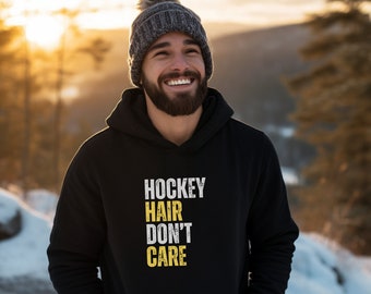 Hockey Hair Don't Care Hoodie, Hockey Life Sweater, Hockey Mom, Hockey Player Gifts, Funny Ice Hockey Gift, Hockey Shirt, Men's Hockey