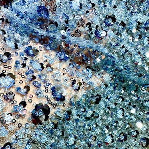 15 colors  heavy bead tulle lace fabric with sequin and beads,Light blue wedding lace fabric by the yard