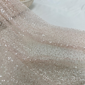 Pink sequin lace fabric,gorgeous embroidered mesh sequin fabric,soft mesh fabric,prom dress,beach party wear,tulle fabric,beaded fabric