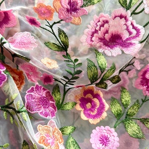 Floral flowers embroidered tulle ,banquet dresses Fabric,Lace Fabric,1 yard lace tulle,soft tulle Fabric