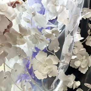 Withe Lace Fabric, bridal gown fabric,DIY Wedding Bridal Evening Dress Costume Handcrafts 1 yard