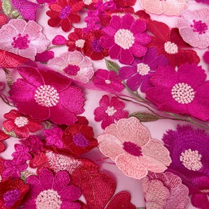 Bridal flower lace fabric,tulle fabric,clothing fabric,embroidery flower dress fabric,decorative fabric,mesh fabric,3D flower,DIY material