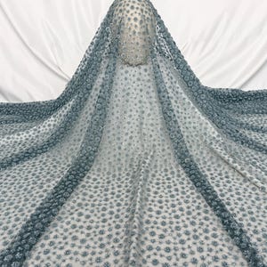 Pailletten-Tüll-Stoff, 3D-Pailletten-Tüll-Stoff, Perlen-Spitzenstoff, für Brautkleid, Party, Kleid, Abschlussball, DIY-Kostüm