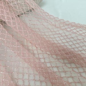 Pink beaded lace fabric,DIY fabric,designer fabric,prom dress tulle fabric,beaded lace,beaded mesh fabric