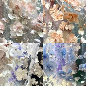 Exquisite 3D Flower fabrics，wedding lace fabric,mesh fabric,Lace fabric,,dress lace fabric by the yard