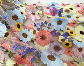 New style flower lace fabric,fashion embroidery fabric,3D flower fabric,lace fabric,evening dress fabric,designer tulle fabric