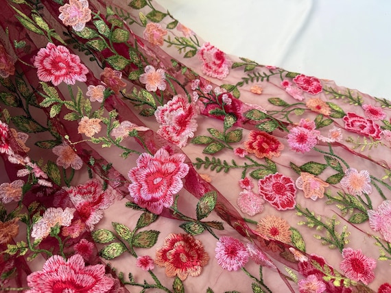 flower design dress material French Lace Fabric,embroidered Floral Tulle Fabric, Flower Lace Fabric,fashion  Show Dress,flower Dress Fabric
