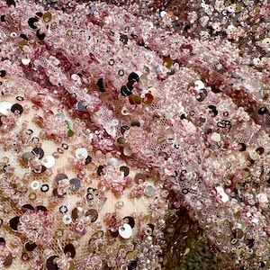 Pink sequin dress fabric, prom dress fabric, french lace fabric,lace fabric 1 yard