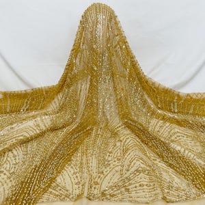 Beaded sequined tulle fabric, beaded lace fabric, mesh fabric, evening dress lace, DIY clothing fabric