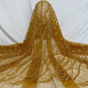 Sequin Beaded Mesh,Lace Fabric，Mesh Fabric,Sequin Mesh，Bridal Gown Fabric，Fashion Show Dress Fabric