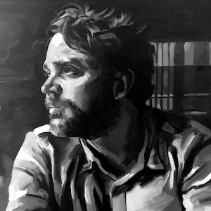 Scott Hutchison Fine Art Print (Frightened Rabbit, Scotland, The Midnight Organ Fight, Make Tiny Changes, Art, Icons, Black & White)