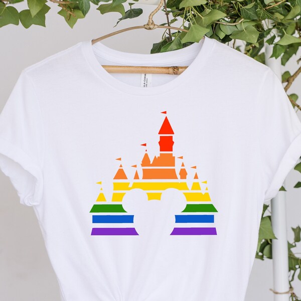 Рубашка Disney Rainbow Castle, Disney Vintage, Disney Family Rube, толстовка Disney Castle, рубашка Disney, рубашка Диснея