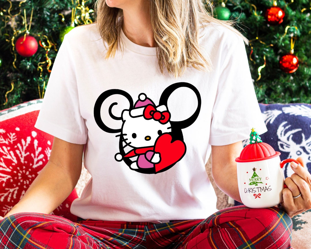 Hello Kitty Shirt Hello Kitty Christmas Shirt Merry Etsy