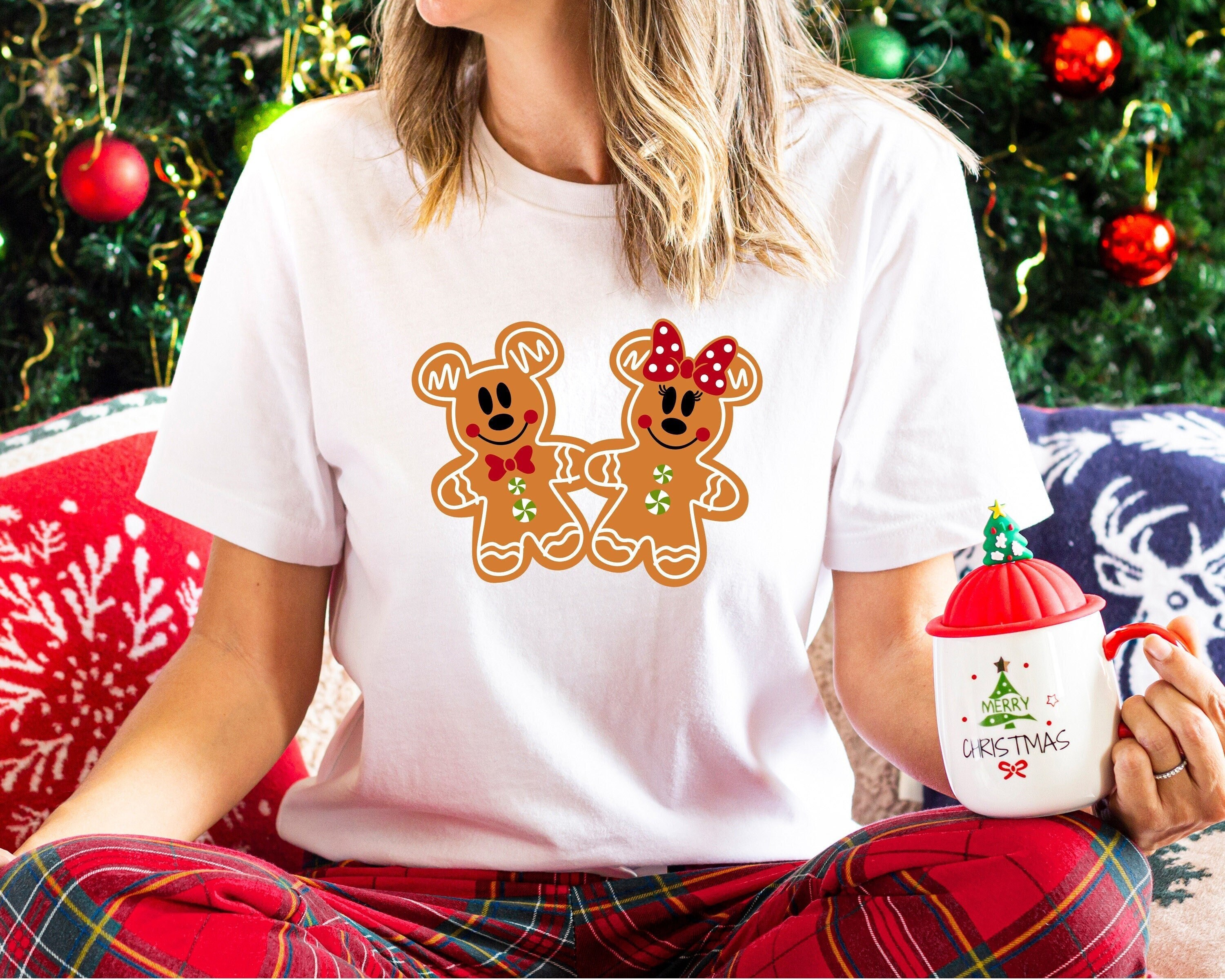 Discover Mickey and Minnie Gingerbread Shirt, Mickey and Minnie Disney Ears Christmas Shirt