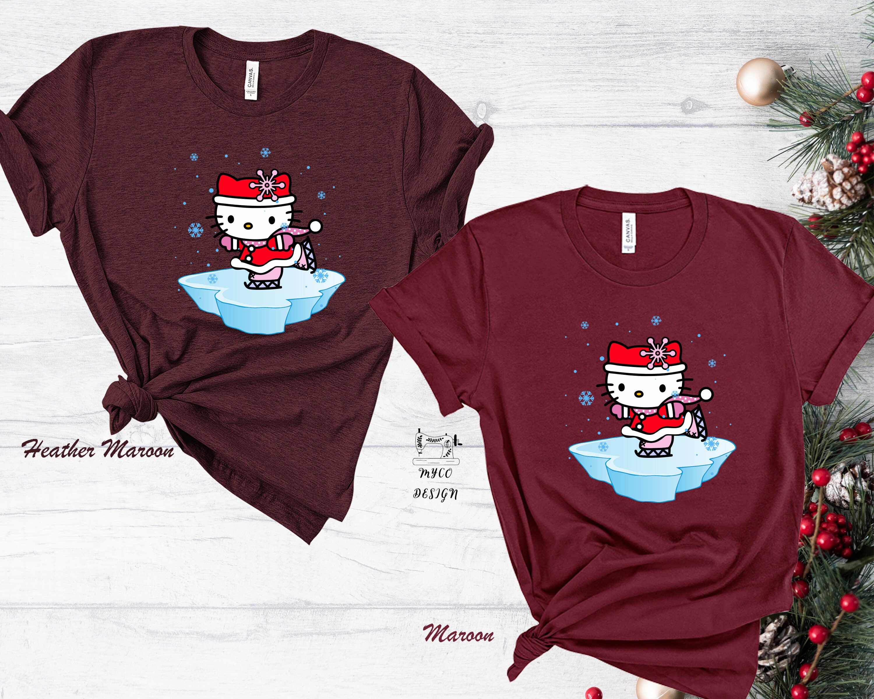 T-shirt de Navidad  Приглашения hello kitty, Рождественские рубашки,  Старые письма