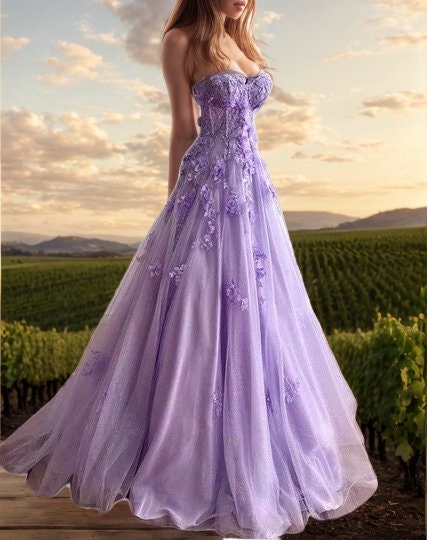 Lace Bridal Ball Gown Puffy Prom Dress Lavender Wedding Dresses W9041 -  China Wedding Dresses and Dress price | Made-in-China.com