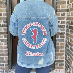 Customized Denim Jacket, Team Name, Oversized, Jean Jacket, Spirit Wear
