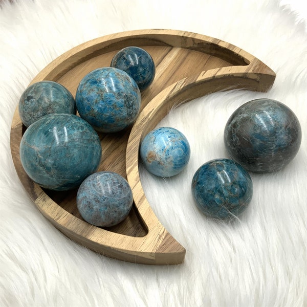 1.5 To 2.4" Natural Blue Apatite Sphere Ball, Blue Apatite Palm Stone, Blue Crystal Ball, Blue Aptite Sphere, Crystal Sphere, Gifts